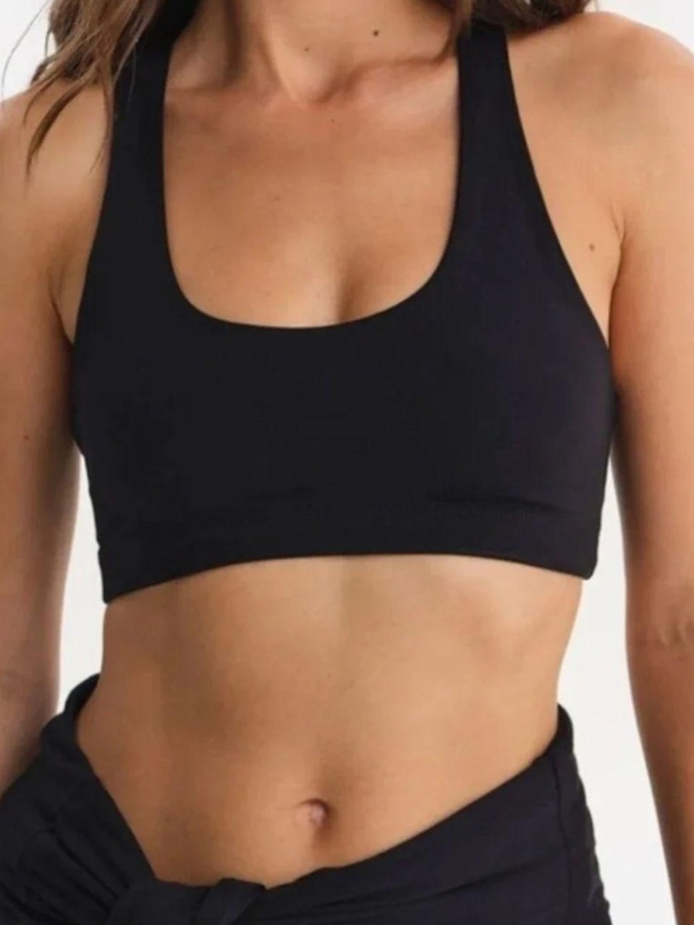 Mate the label organic stretch sports bra black small